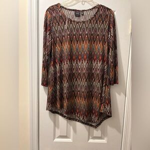 Rafaella size M Multicolor Geometric Women's Top